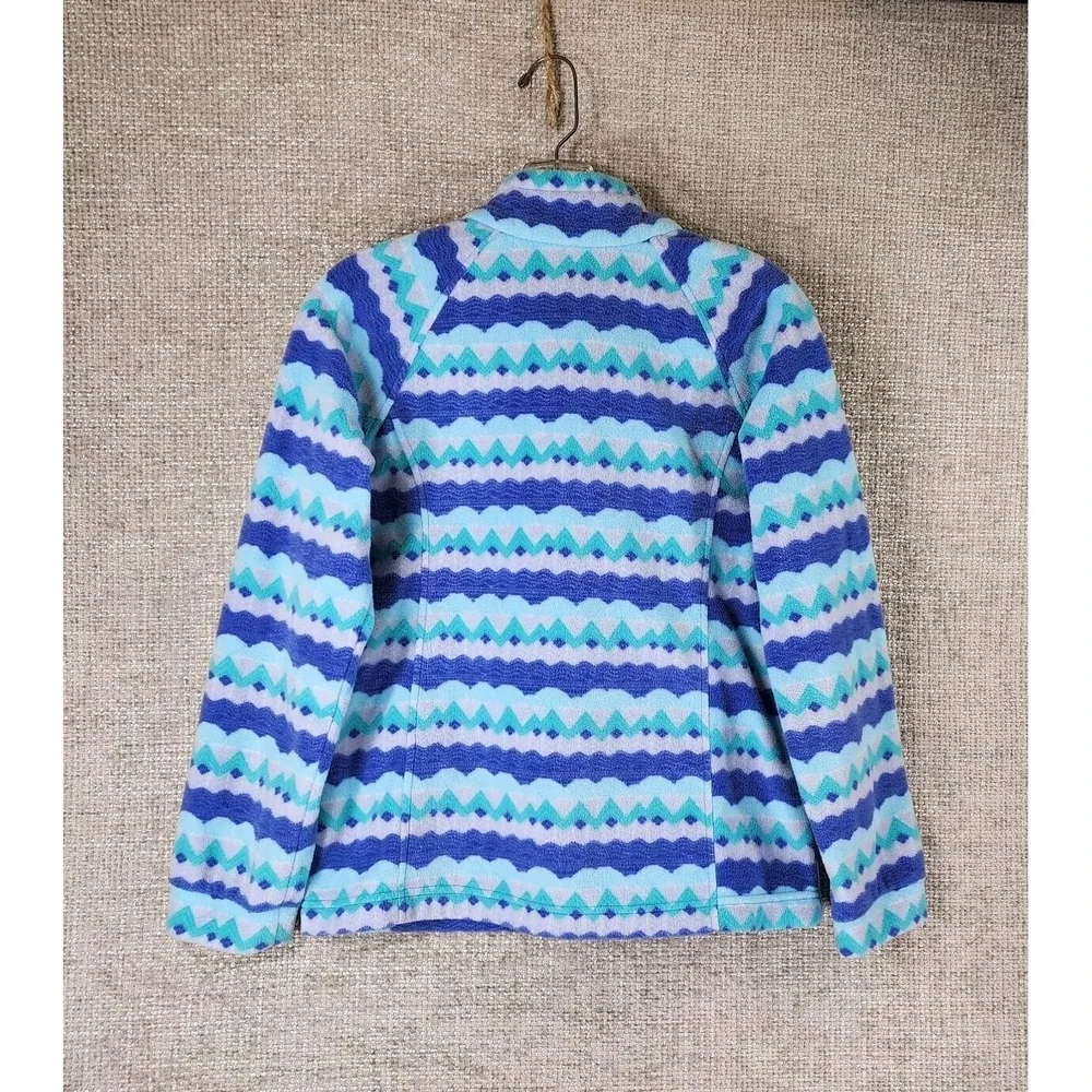 Columbia‎ Kids Fleece Jacket Youth Large 14/16 Blue ZigZig Full Zip Nice!